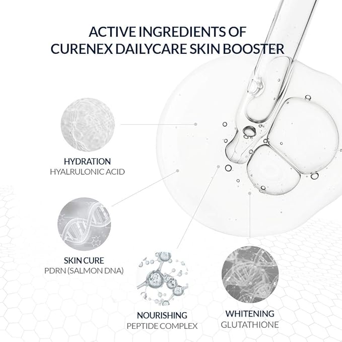 Daily Care Skin Booster Serum with Salmon DNA, Peptides, Glutathione.
