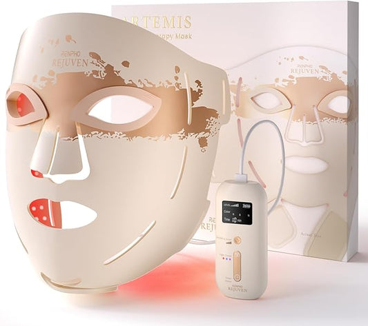 RENPHO 4D Red Light Therapy Mask for Face 2026, Valentines Day Gifts for Women Mom Wife, 324 LEDs Full Face Coverage & 3 Light Modes, Cordless LED Red Light Therapy Face Mask for Home Use & Travel