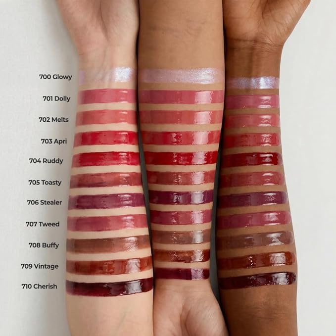 Laka Fruity Lip Glotioner, 10ml/0.33 fl.oz, Lip Gloss with High Shine Vivid Colors, Jelly tip for Hygienic & Easy Application, K-Beauty (#706 Stealer)