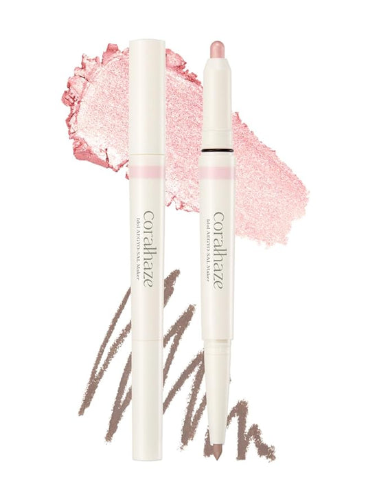 Idol AEGYO-SAL Maker 02 Sparkling Pink, 2-in-1 Under-Eye Highlighter and Contour Liner for Bright, Voluminous Eyes, Long-Lasting, Smudge-Proof Shimmer Stick with Natural Glow, Korean Beauty