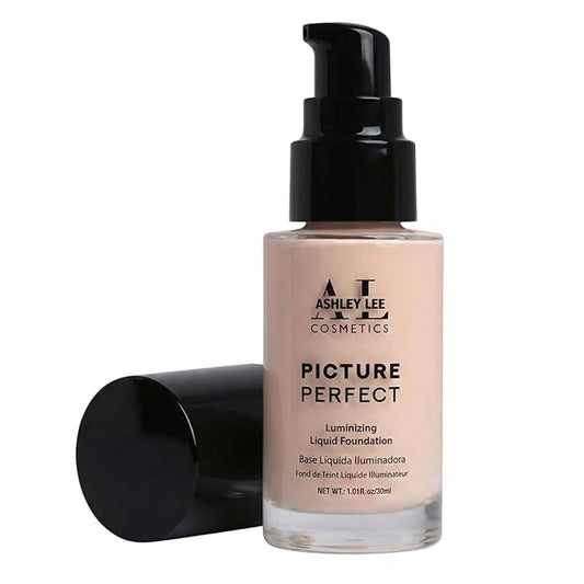 Ashley Lee Picture Perfect Luminizing Liquid Foundation – Lightweight Buildable Coverage, Natural Radiant Finish, Long-Lasting, Smooth Blend, Cruelty-Free, Glass Bottle (2. Cream)