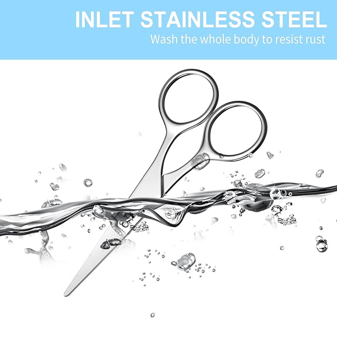 Precision Nose & Eyebrow Hair Scissors - Small, Professional Grooming Tool for Eyebrows, Nose Hair, Beard, Eyelashes, & Ear Hair - Ideal Gifts for Men & Women. (Small scissors - Round Head)