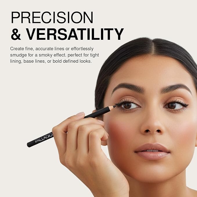 Palladio Wooden Eyeliner Pencil, Thin Pencil Shape, Easy Application, Firm yet Smooth Formula, Perfectly Outlined Eyes, Contour and Line, Long Lasting, Rich Pigment, Lime Green