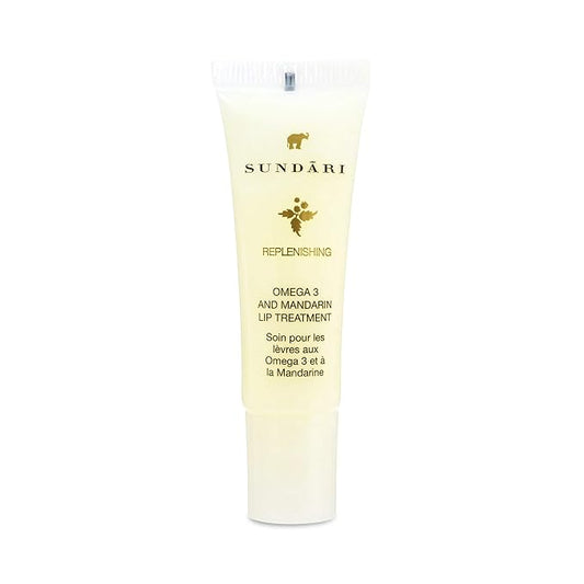 SUNDARI Omega 3 and Mandarin Lip Treatment, 0.42 Fl Oz, Hydrating Lip Balm for Dry, Chapped Lips, Nourishes, Soothes, and Heals Lips, Reduces Lines