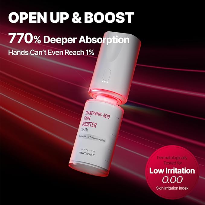 MEDITHERAPY Tranexamic Acid Skin Booster Cream 3.4 Fl Oz - 5% Niacinamide & 3% TXA Korean Face Moisturizer - Gentle Face Cream for Improved Clarity & Even Skin Tone - Radiant Complexion, Natural Color