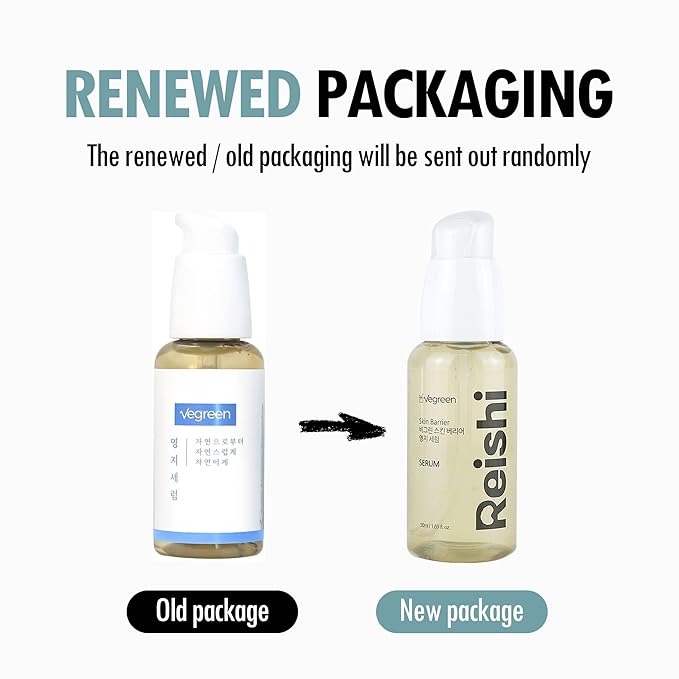 VEGREEN Skin Barrier Reishi Face Serum Skin Barrier Repair Moisturizer | Korean Hydrating Serum w/Mushroom Extracts & Lactobacillus Ferment | Glass Skin Serum for Face for All Skin Types 1.69 fl oz