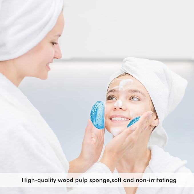 50 Pcs Compressed Facial Sponges Facial Makeup Natural Cosmetic Spa Sponges for Women Cleansing, Exfoliating Mask, Makeup Removal, Dead Skin, and Dirt, Travel Essentials(Multi-Color)