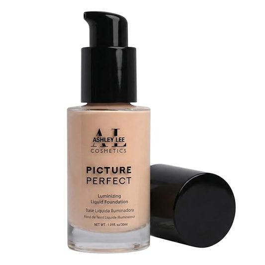 Ashley Lee Picture Perfect Luminizing Liquid Foundation – Lightweight Buildable Coverage, Natural Radiant Finish, Long-Lasting, Smooth Blend, Cruelty-Free, Glass Bottle (3. Porcelain)