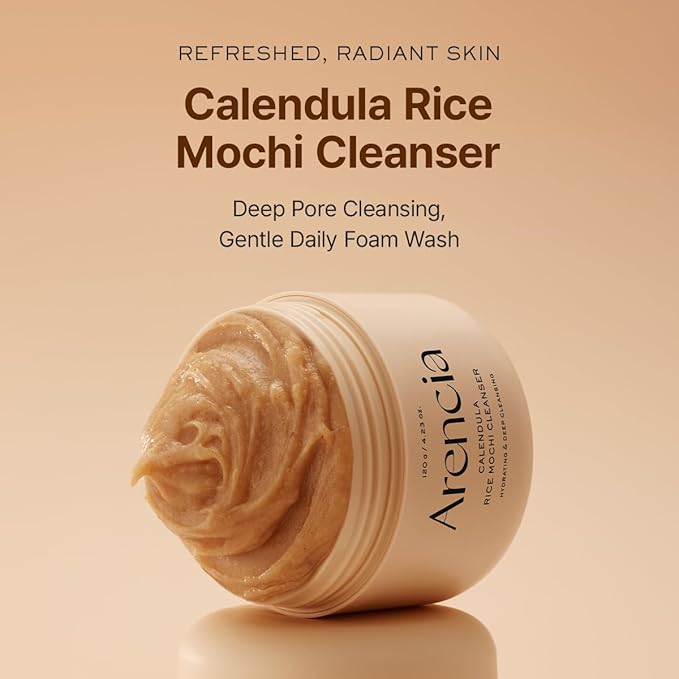 Arencia Calendula Rice Mochi Fresh Cleanser - Moisturizing, Brightening & Deep-Cleansing (4.23oz)