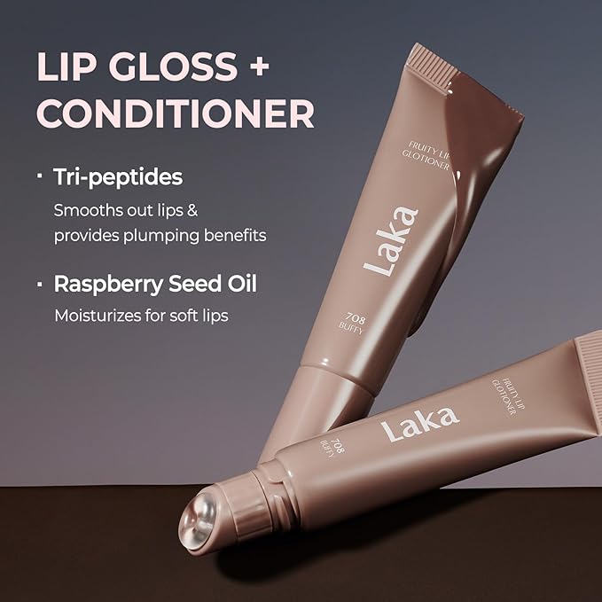 Laka Fruity Lip Glotioner, 10ml/0.33 fl.oz, Lip Gloss with High Shine Vivid Colors, Jelly tip for Hygienic & Easy Application, K-Beauty (#706 Stealer)