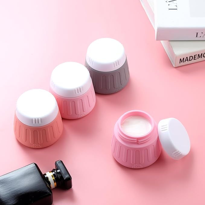 Gemice 3 oz Travel Containers for Toiletries, 4-Pack TSA Approved Travel Size Toiletries Containers for On-the-Go, Small Leak-Proof Travel Essentials Silicone Jar for Shampoo, Lotions, Cleanser