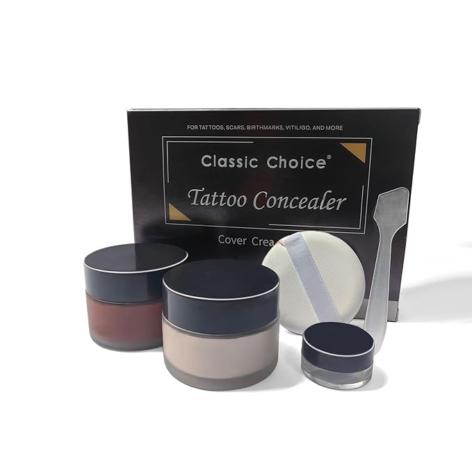 Tattoo Cover Up,Waterproof Invisible Concealer Body Leg Bruise Stretch Scar Dark Spots Vitiligo Skin Makeup Waterproof,Long Lasting Tattoo Cover Up Suitable for Men and Women, 30g x 2