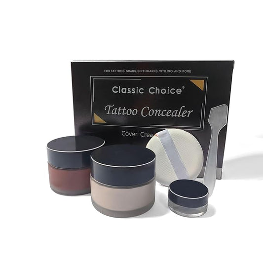 Tattoo Cover Up,Waterproof Invisible Concealer Body Leg Bruise Stretch Scar Dark Spots Vitiligo Skin Makeup Waterproof,Long Lasting Tattoo Cover Up Suitable for Men and Women, 30g x 2