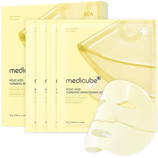 medicube Jelly Gel Mask with Brightening Kojic Acid Turmeric | Overnight Face Mask for Glass Glow Skin | Elasticity, Hydrating, Firming and Radiance Boosting | Korean Skincare, 28g x 4ea