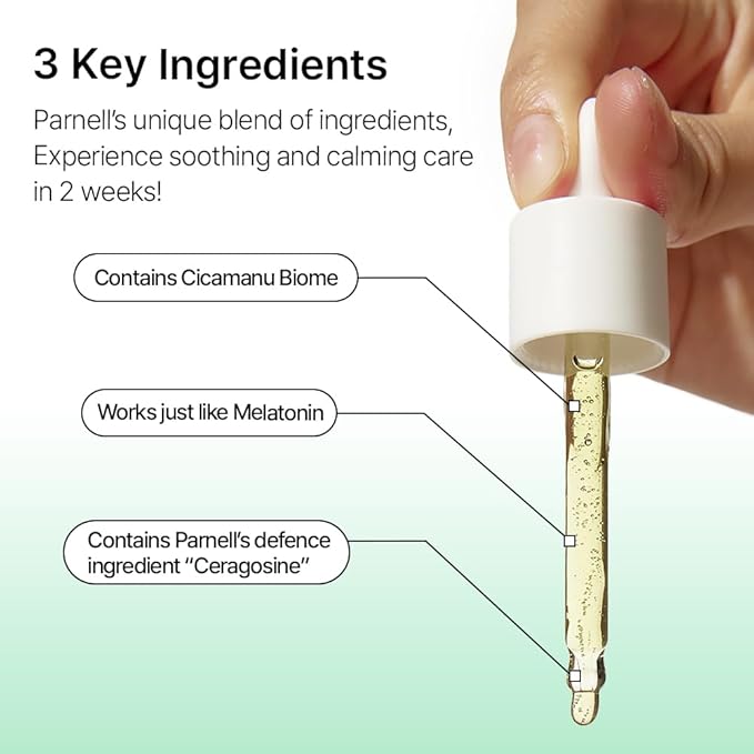 Parnell Cicamanu 92 Serum (1.01 Fl Oz) 30ml | Melatonin, Centella Asiatica | Ceramide for Overnight Recovery & Soothing Irritated Skin | Targets Hyperpigmentation & Deep Hydration | Korean Skin Care