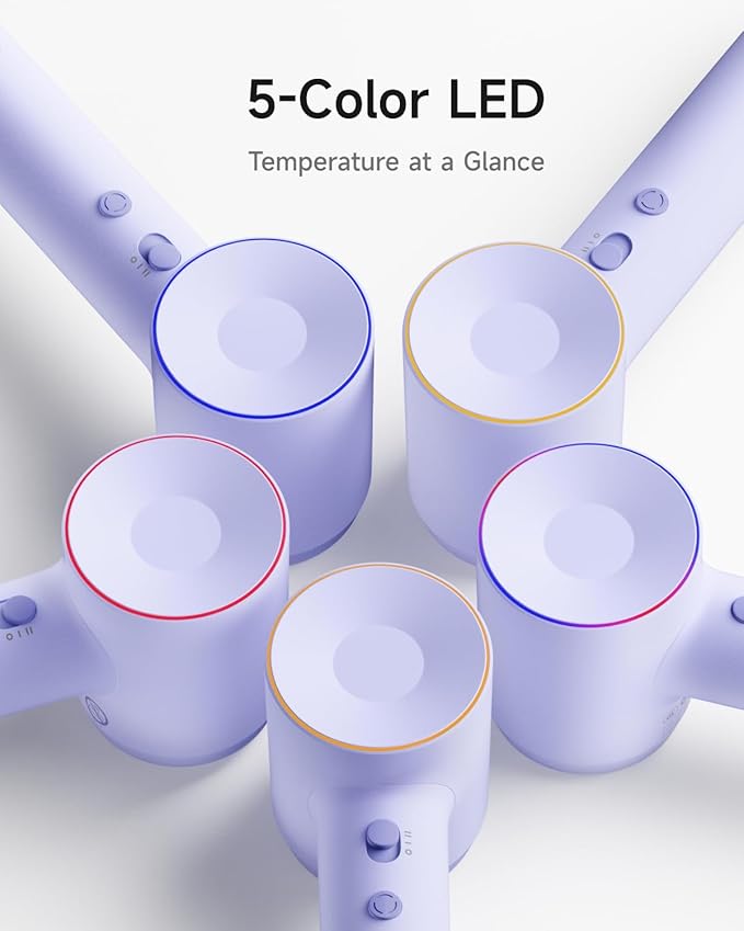 Laifen Hair Dryer SE 2, 200 Million Negative Ionic Blow Dryer with Child Mode and 108,000 RPM Brushless Motor, 1400W Powerful Fast Drying High-Speed Low Noise Hairdryer with Magnetic Attachments