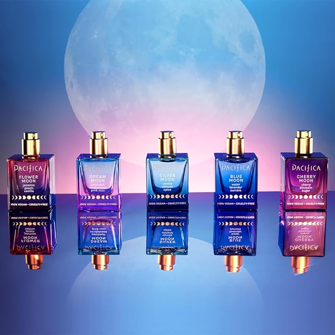 Pacifica Silver Moon Perfume 1oz – Long-Lasting Warm Vanilla & Almond Clean Fragrance for Women Vegan, Cruelty-Free, Essential Oils, Non Toxic