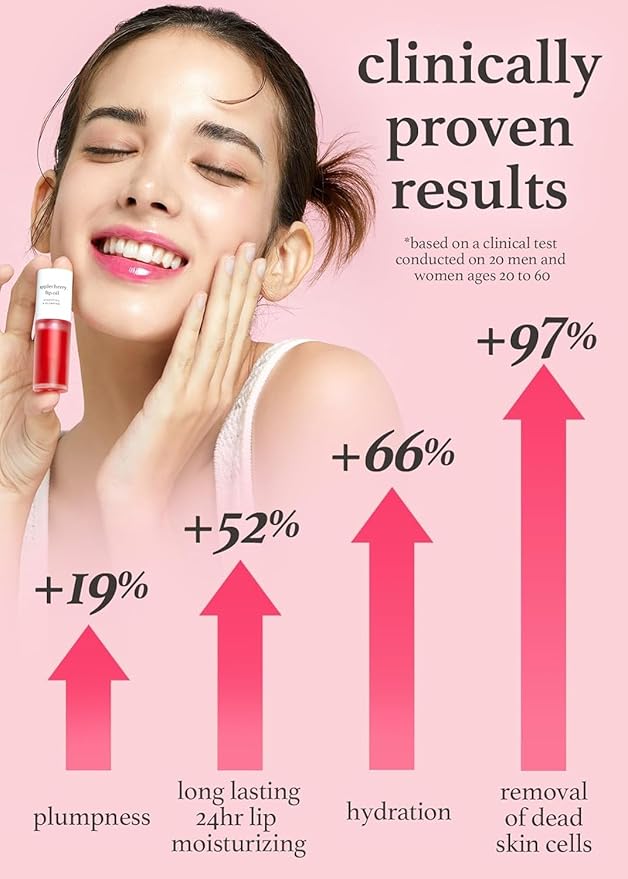 NOONI Vegan Lip Oil Bundle - Applecherry & Appleclear | Lip Stain, Long Lasting, Moisturizing, Plumping, Korean Lip Tint