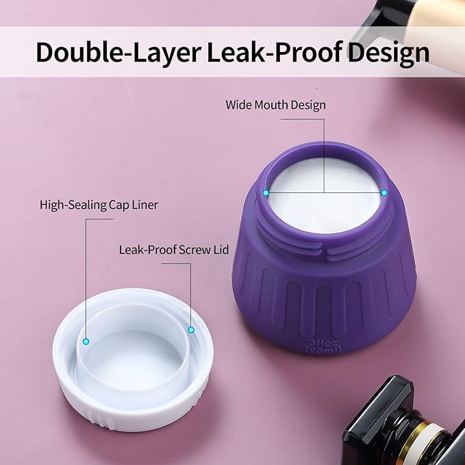 Gemice 3 oz Travel Containers for Toiletries, 4-Pack TSA Approved Travel Size Toiletries Containers for On-the-Go, Small Leak-Proof Travel Essentials Silicone Jar for Shampoo, Lotions, Cleanser