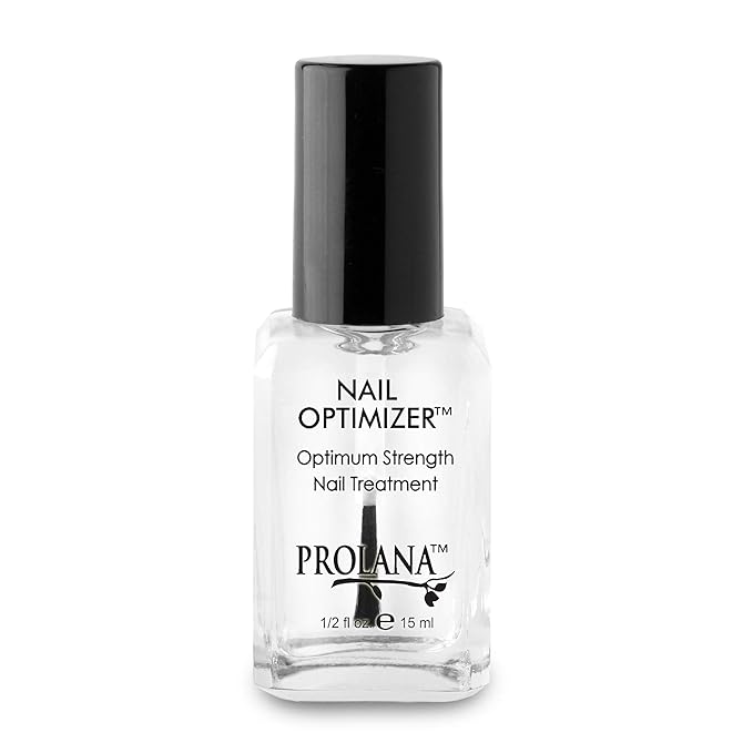 Prolana Nail Optimizer, Extra Strong Strengthener Base Coat for Weak and Damaged Nails, Nail Growth & Prevents Nails from Peeling, Stops Slipts, Chips & Strengthens, 0.5 oz