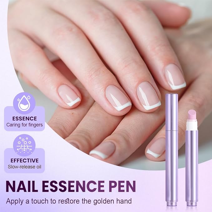 Yilia 3-in-1 Nail Care Pen, Cuticle Oil Pen & Pusher with Ceramic Tip, Moisturizes, Strengthens & Brightens Nails (3 Pack)