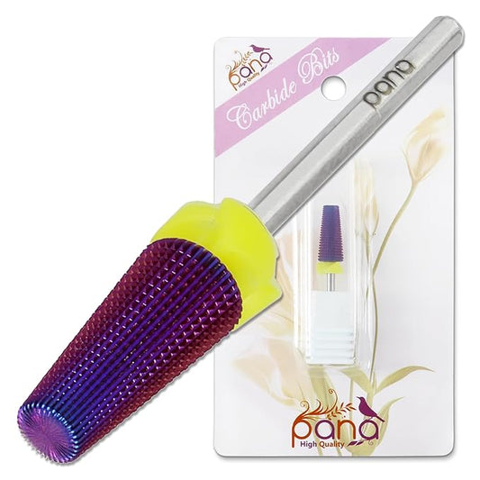 PANA 3/32" Shank 5-in-1 Nail Carbide Bit - (Triple Coarse - Extra Fine Grit, Purple) - Two Way Rotate use for Both Left and Right Handed Fast Remove Acrylic or Hard Gel Machine