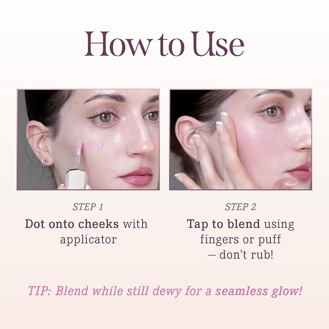 DEARDAHLIA Petal Drop Blush (Classy) - Weightless Buildable Liquid Blush with High-Pigment, Long-lasting Dewy Finish, Natural Flush. Hydrating, Vegan, Cruelty-Free Korean Makeup for Cheeks. 0.14 oz