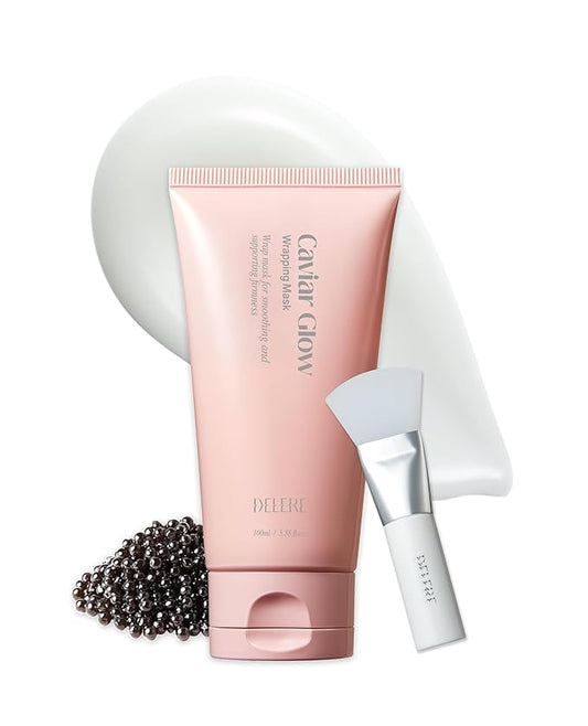 Delere Caviar Glow Collagen Wrapping Mask | Korean Peel Off Face Mask for Glowing Skin and Visible Skin Tightening, 3.4oz