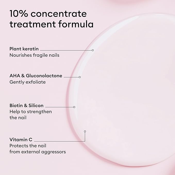 Manucurist Keratin Booster – Nail Strengthener for Damaged Nails – Nail Care with Plant-Based Keratin, AHAs, PHAs, MSM, Silicon, and Vitamin B8 – 97.5% Natural-Origin Ingredients