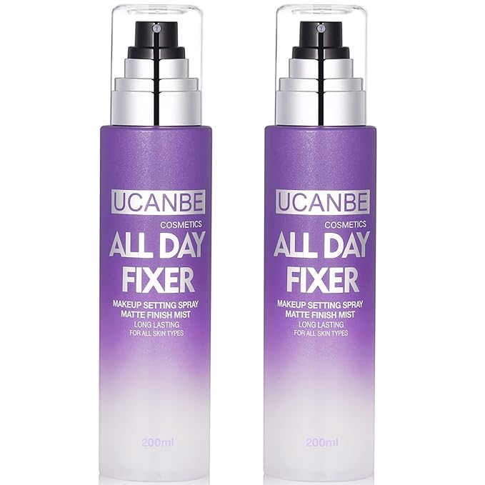 UCANBE Makeup Setting Spray - 2PC Set Matte Finishing Spray, Long Lasting Oil Control Make Up Spray, Lightweight Hydrate Face Mist for Face