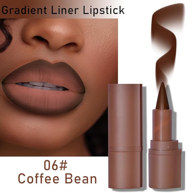 Beauty Glazed 2Pcs Lip Oil and Lip Liner Set, Gradient Brown Lip Liner and Lipstick Lip Combo Set, Smooth Glossy Finish Lip Glow Oil for Black Women (2, Coffee Bean Set)