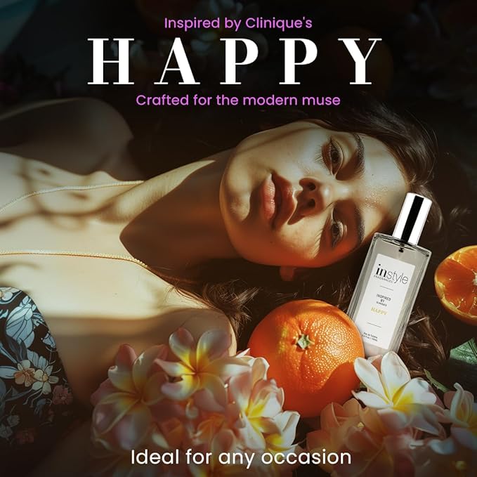Instyle Fragrances, Inspired by Clinique's Happy, Women’s Eau de Toilette, CLEAN, Vegan, Paraben-Free, Never Tested on Animals, 3.4 Fluid Ounces