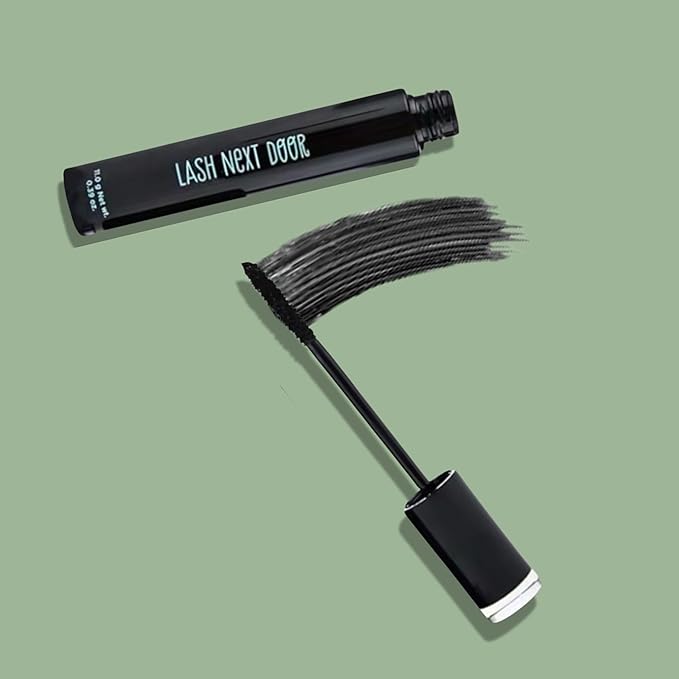 Lash Next Door Water Resistant Mascara Black Volume and Length - No Clump Volumizing Mascara for Thickening and Lengthening - Smudge Proof Lashes by Brooklyn and Bailey (1 Pack)