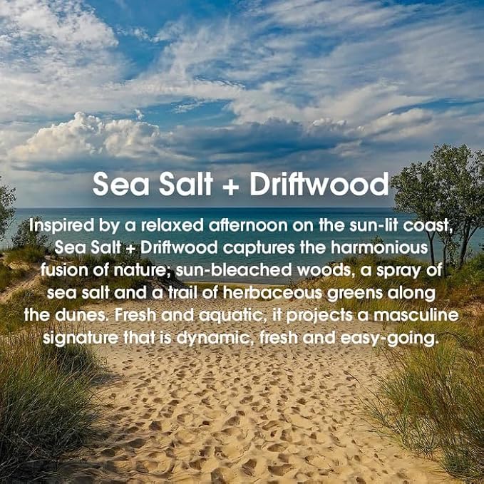 Huron Shower Kit - Shampoo, Conditioner, & Body Wash For Men - Sea Salt + Driftwood Scent - Hydrating & Nourishing Men’s Shampoo & Conditioner