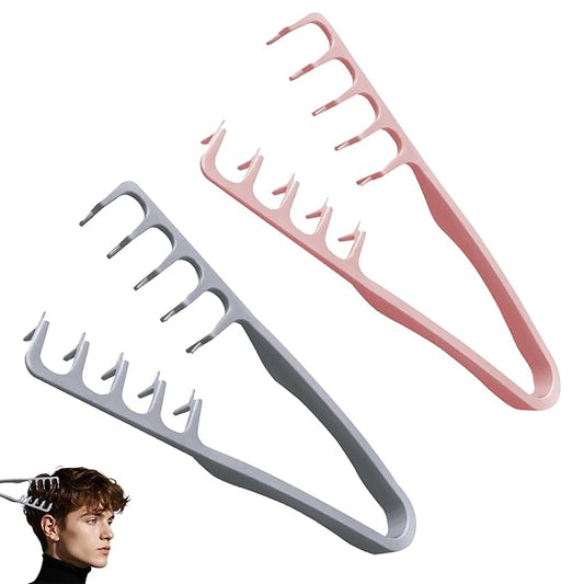 Texture Comb, Volumizing Wide-Tooth Hair Styling Comb, Fluffy Styling Combs, Fringe Parting Brush for Most Hair Types, Creates Fluffy & Layered Hairstyle for Women & Men (Grey&Pink)