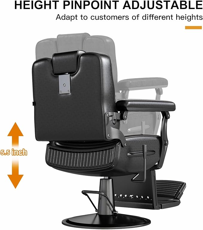 Artist hand Salon Chair, Hydraulic Barber Chairs for Barbershop, Vintage Barber Chair for Hair Stylist, Heavy Duty Barber Chair for Salon Spa Home