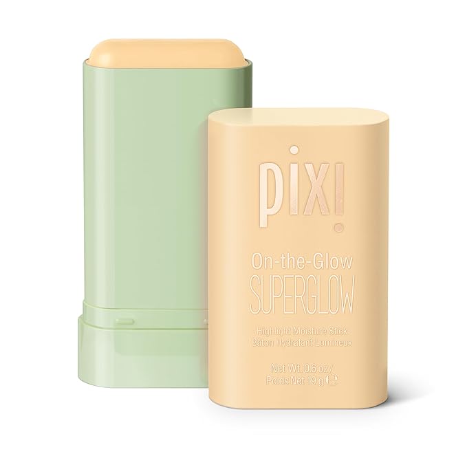 Pixi On-the-Glow SuperGlow | Shade GildedGold | Hydrating Highlighter Stick with Ginseng, Aloe Vera & Fruit Extracts | For Cheeks & Brow Bones | 19g / 0.6oz | Paraben-Free Luminous Natural Highlight