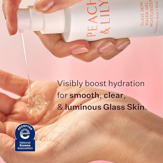 Peach & Lily - Glass Skin Water-Gel Moisturizer (1.69 ounces) - Hyaluronic Acid - Face Moisturizer - Lightweight & Oil Free - Chamomile, Kiwi, & Peach - Self Care - Vegan, Cruelty Free - Korean Beauty