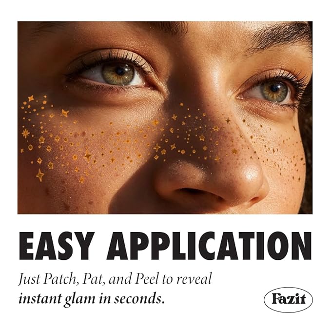 Fazit Makeup Patches - Orange Speckles - Waterproof - Temporary Face Patches for Women - 6 Count