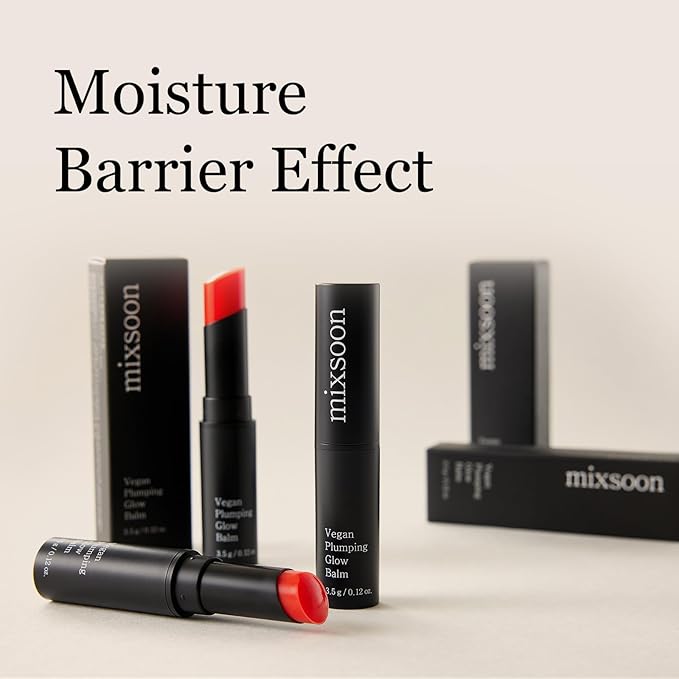 mixsoon Vegan Plumping Glow Balm - Vegan Lip Plumper Balm, Shea Butter and Plant-Based Oils, Nourishing Formula for Smooth, Dewy Lips 3.5g / 0.12 fl. oz. Korean Glass Skin Care