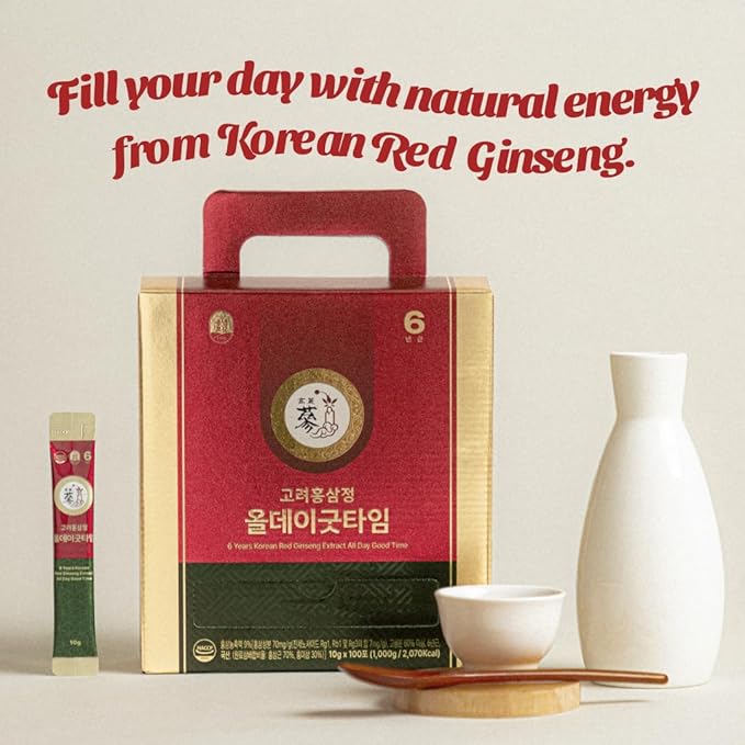 Red Ginseng Immune Shot - 6 Year Korean Ginseng - Caffeine Free HACCP 100 Sticks