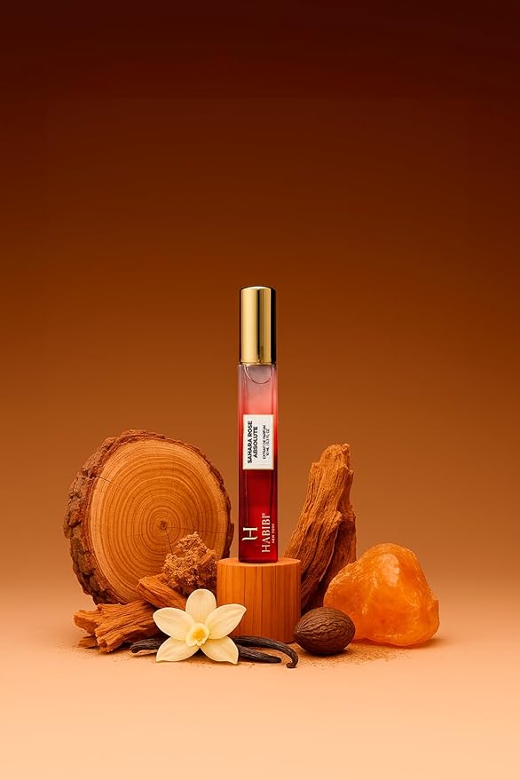 H HABIBI Sahara Rose Absolute Extrait De Parfum 10ml (0.30 fl Oz) – Travel Size Perfume for Women & Men, 25% Perfume Oil Concentration, Long Lasting Daily Wear Niche Fragrance with Luxury Leather Case