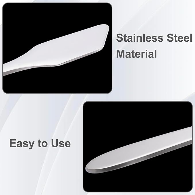 3pcs Mini Metal Makeup Spatula, Reusable Cosmetic Cream Spatulas Spoon, Skincare Scoop Applicator Facial Massage Beauty Tools for Mixing and Sampling Face Eye Cream- Silver