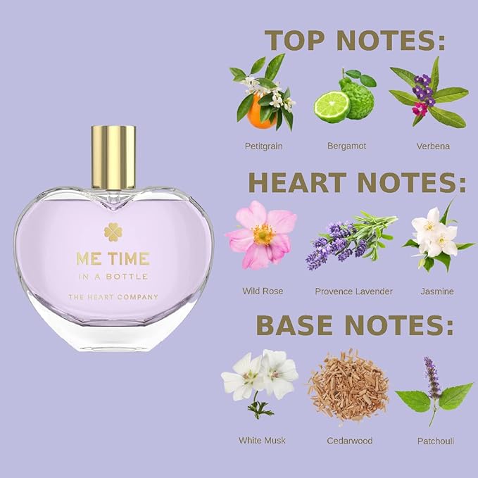 THE HEART COMPANY ME TIME in a bottle | Lavender Perfume for women | Vegan Women's Eau de Parfum Fragrance Spray 75ml - 2.5 fl.oz.