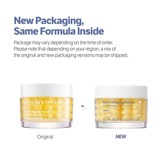 SUNGBOON EDITOR Deep Collagen Retinol Capsule Cream | Skin Revitalizing Cream for Fine Lines, Firm-looking & Dry Skin | White Spicules + Collagen + Retinol | Korean Skincare, 1.69 fl.oz