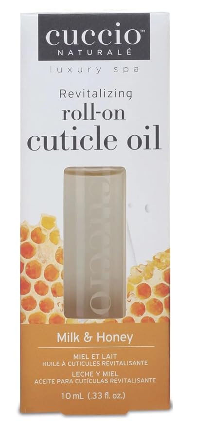 Cuccio Naturale Revitalizing Roll-On Cuticle Oil – Milk & Honey – 10ml – Nourishing and Hydrating Treatment for Healthier Nails & Cuticles – Easy-to-Use Rollerball Applicator – Paraben & Cruelty-Free