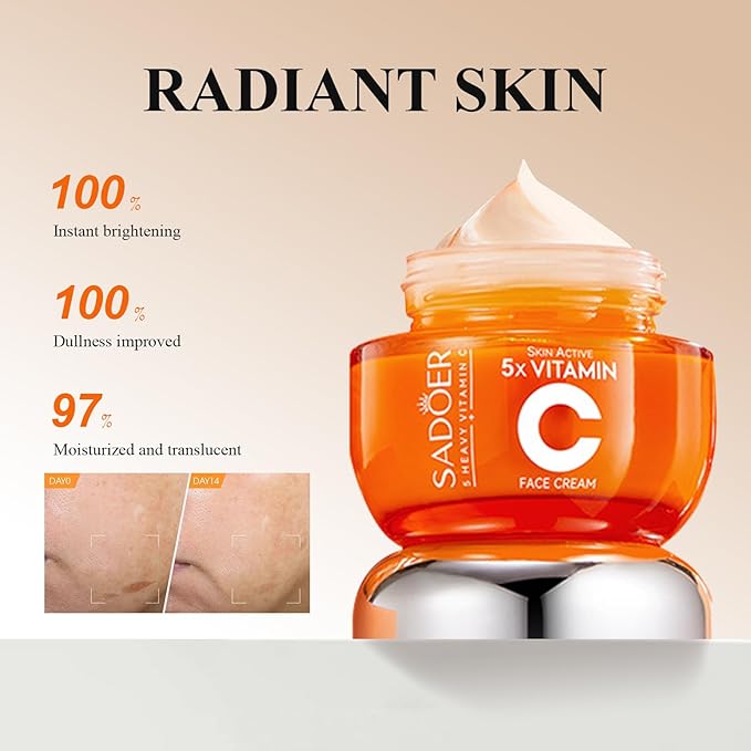 Vitamin C Skincare Set for Women & Teens - 6Pcs Travel Skincare Kit with Cleanser, Toner, Serum, Eye Cream, Face Cream & Lotion - Hydrating, Teen Skin Care & Women's Facial Gift Set