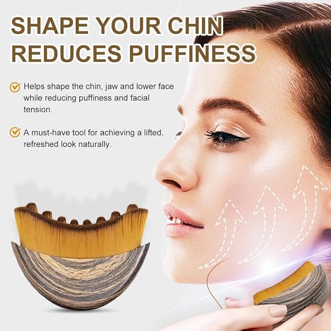 Lymphatic Contour Face Brush, Dry Brushing Face Brush, Lymphatic Drainage Massager for Face, Chin & Jawline Sculpting,Fits to The Skin to Relieve Fatigue (2PCS)