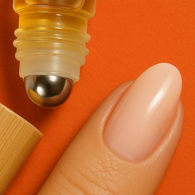 Cuticle Oil for Nail Strengthening and Growth – Hydrating, Vegan, Organic Formula with Jojoba & Vitamin E | 3 Signature Fragrances | 5mL Roll-On (0.17 Fl Oz, Orange Fragrance)
