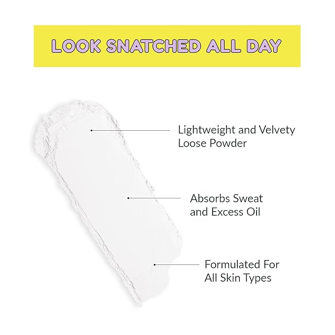 KimChiChic Beauty That WhitePowder Set and Bake Mattifying Setting Powder for Makeup, Extra Fluffy Loose Face Powder Poof, Soft Natural Face Makeup Helps Minimize the Appearance of Fine Lines, White